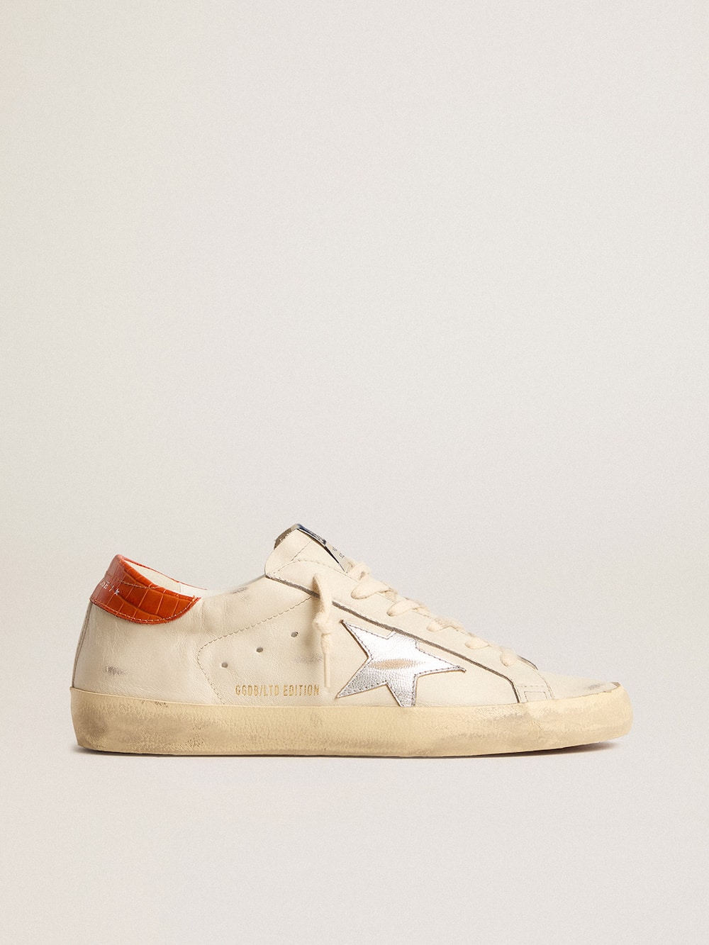 Golden Goose - Super-Star LTD with silver leather star and croc-print leather heel tab in 