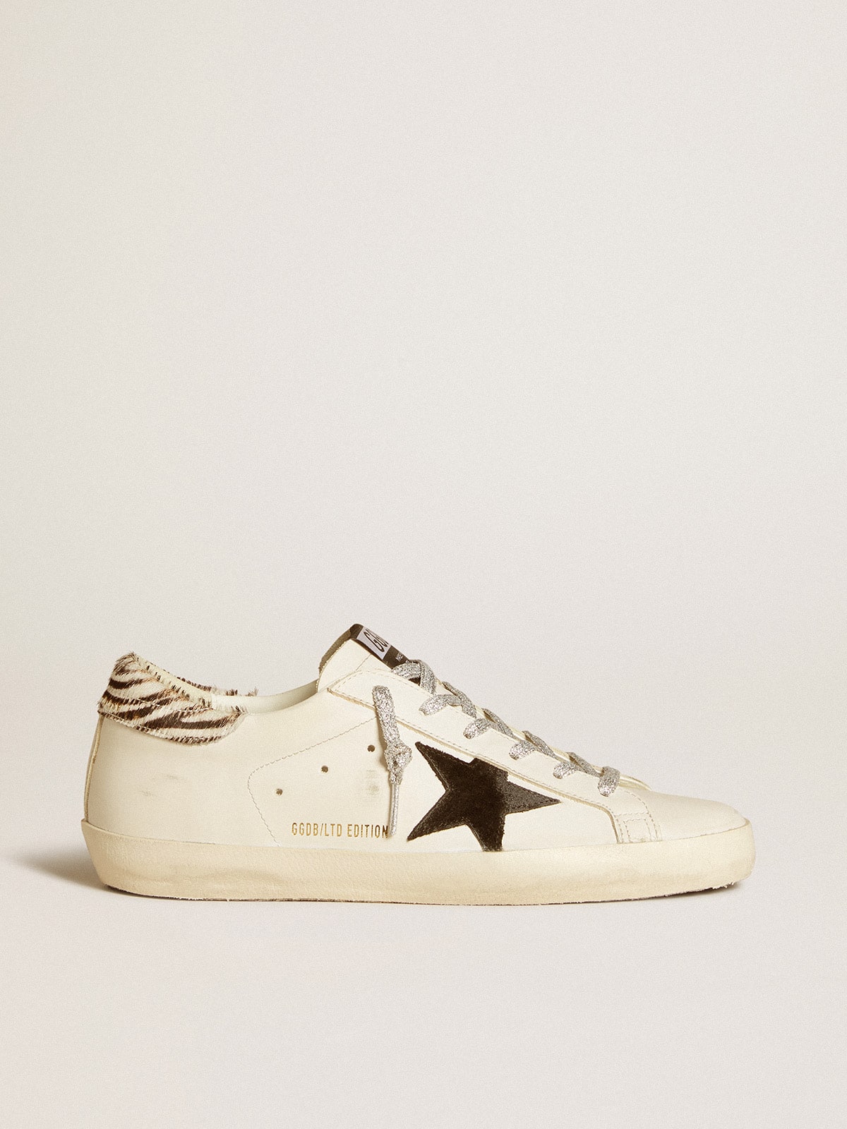 Golden Goose - Super-Star de mujer con estrella de ante y refuerzo del talón de piel efecto potro in 