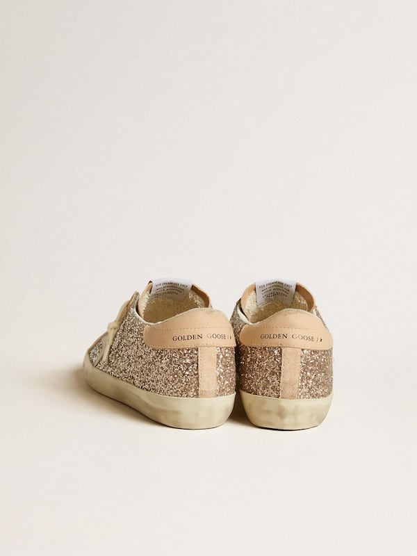 Golden Goose - Women’s Super-Star in silver glitter with leather star and heel tab in 