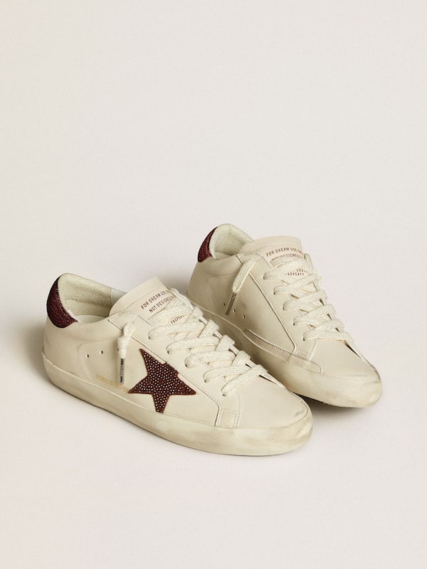 Golden Goose - Women’s Super-Star LTD with suede star and heel tab with Swarovski crystals in 