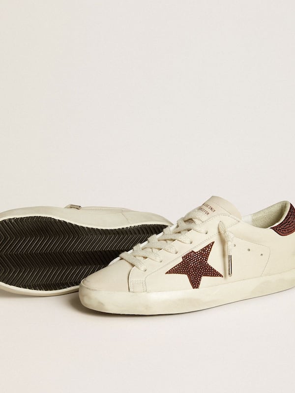 Golden Goose - Women’s Super-Star LTD with suede star and heel tab with Swarovski crystals in 