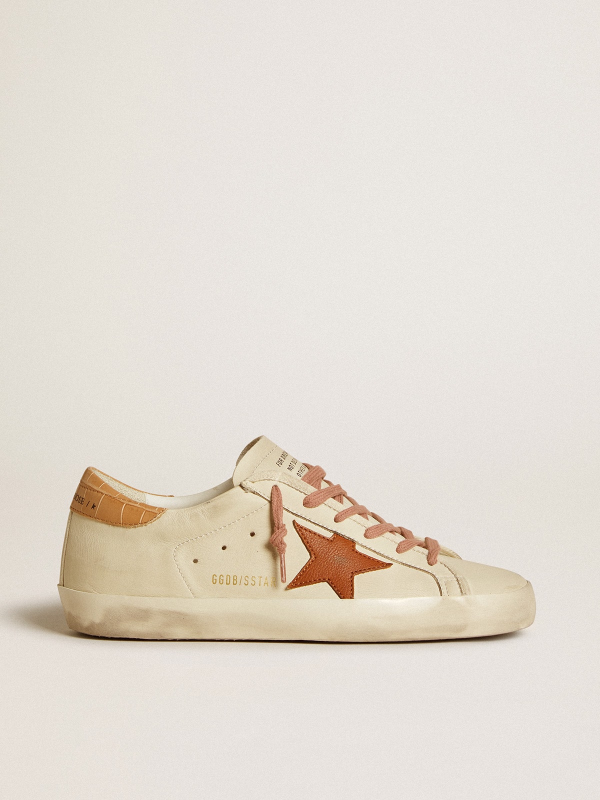 Golden Goose - Super-Star mit Lederstern und Leder mit Krokodilprint an der Fersenpartie in 