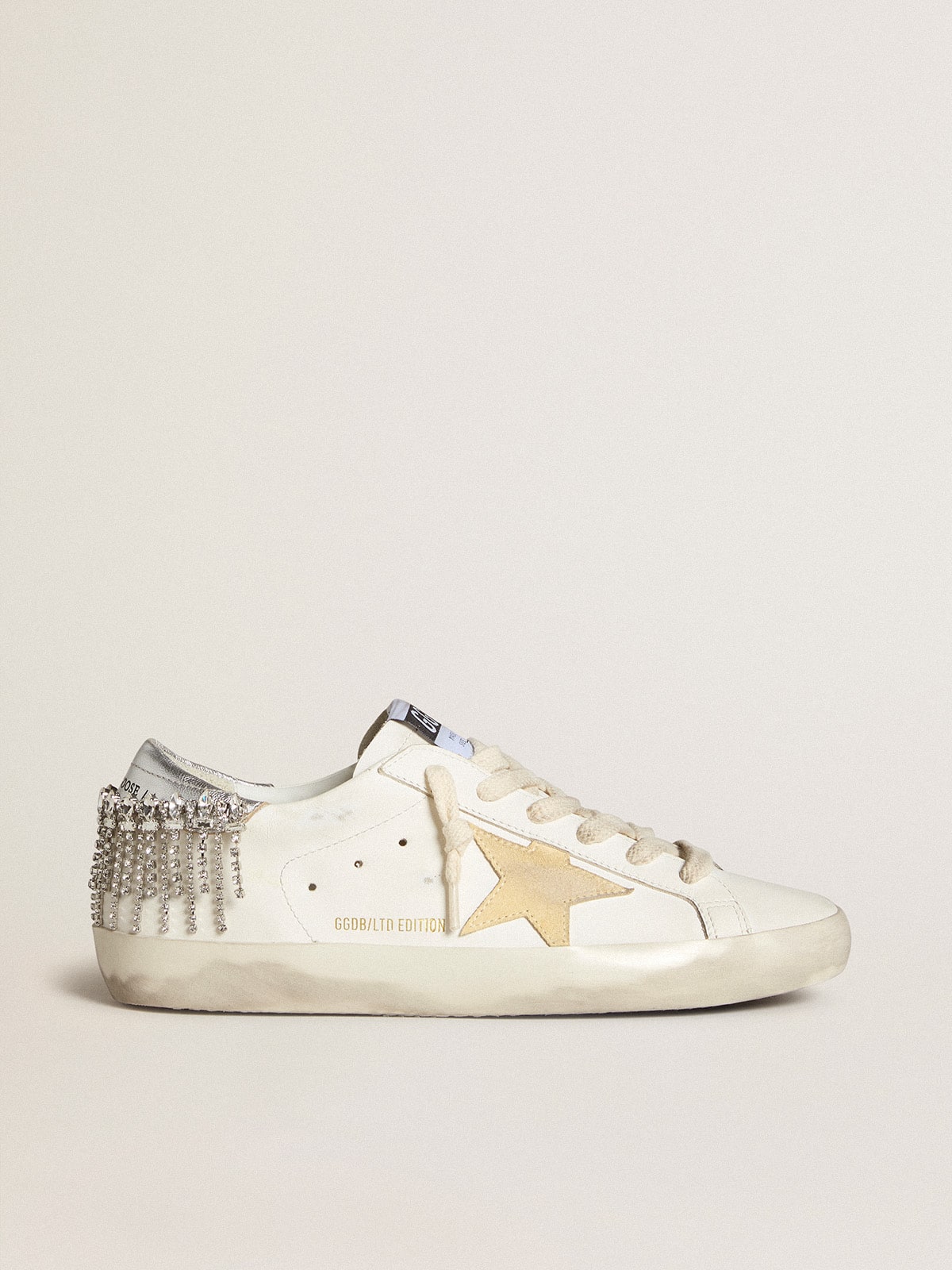 Golden Goose - Super-Star LTD con stella in suede e talloncino in pelle con cristalli in 