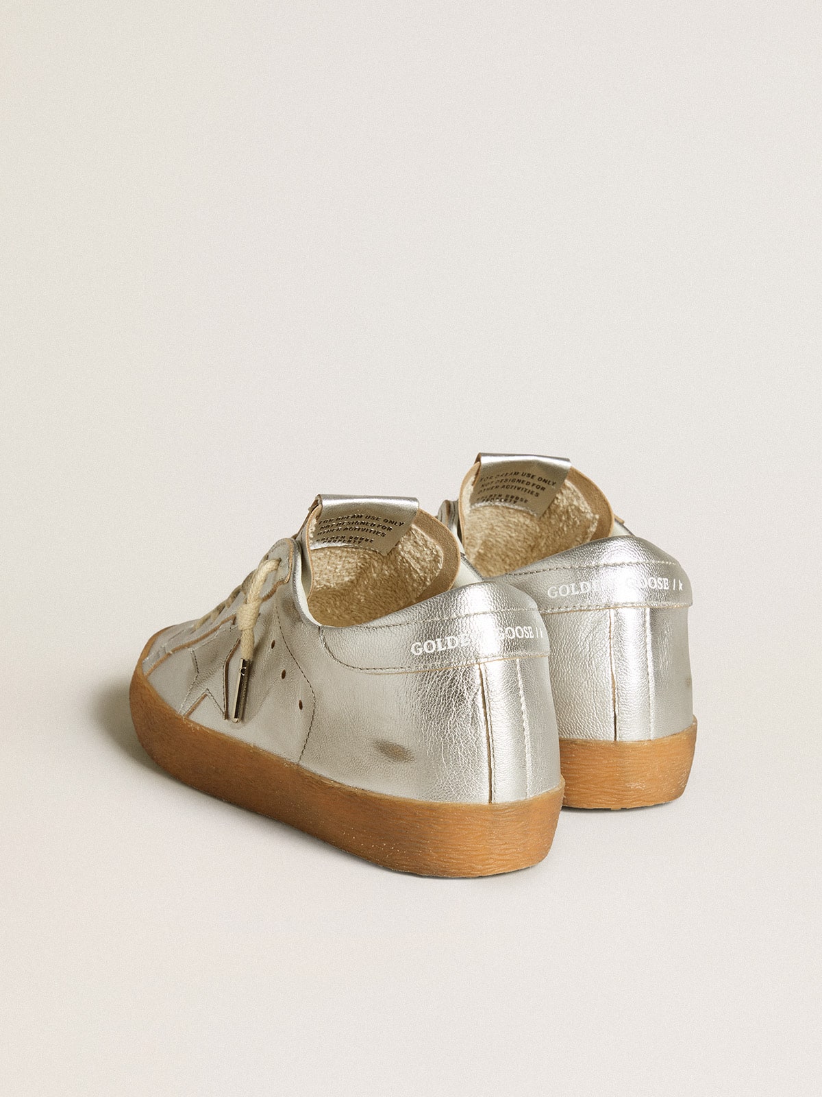 Golden Goose - Super-Star in silver metallic leather with leather star and heel tab in 