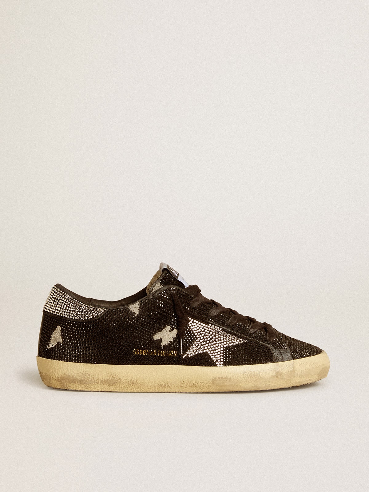 Golden Goose - Women's Super-Star in suede and Swarovski crystals with silver star in 