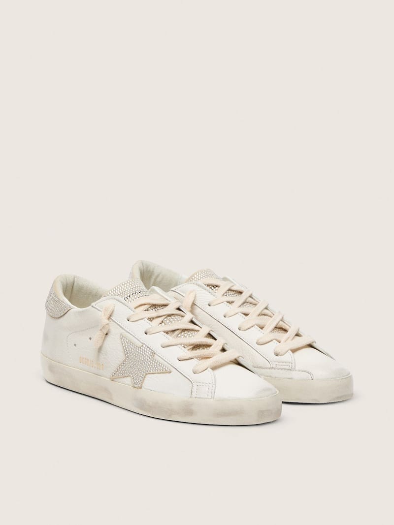 Golden Goose - Women&rsquo;s Super-Star in nappa leather with Swarovski crystal star and heel tab in 