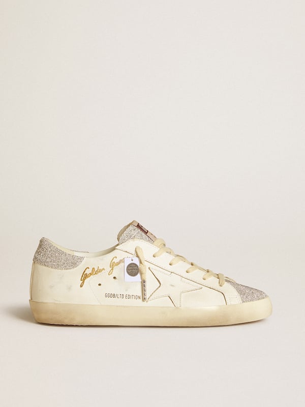 Golden Goose - Women’s Super-Star LTD in white leather with Swarovski micro-crystal inserts in 