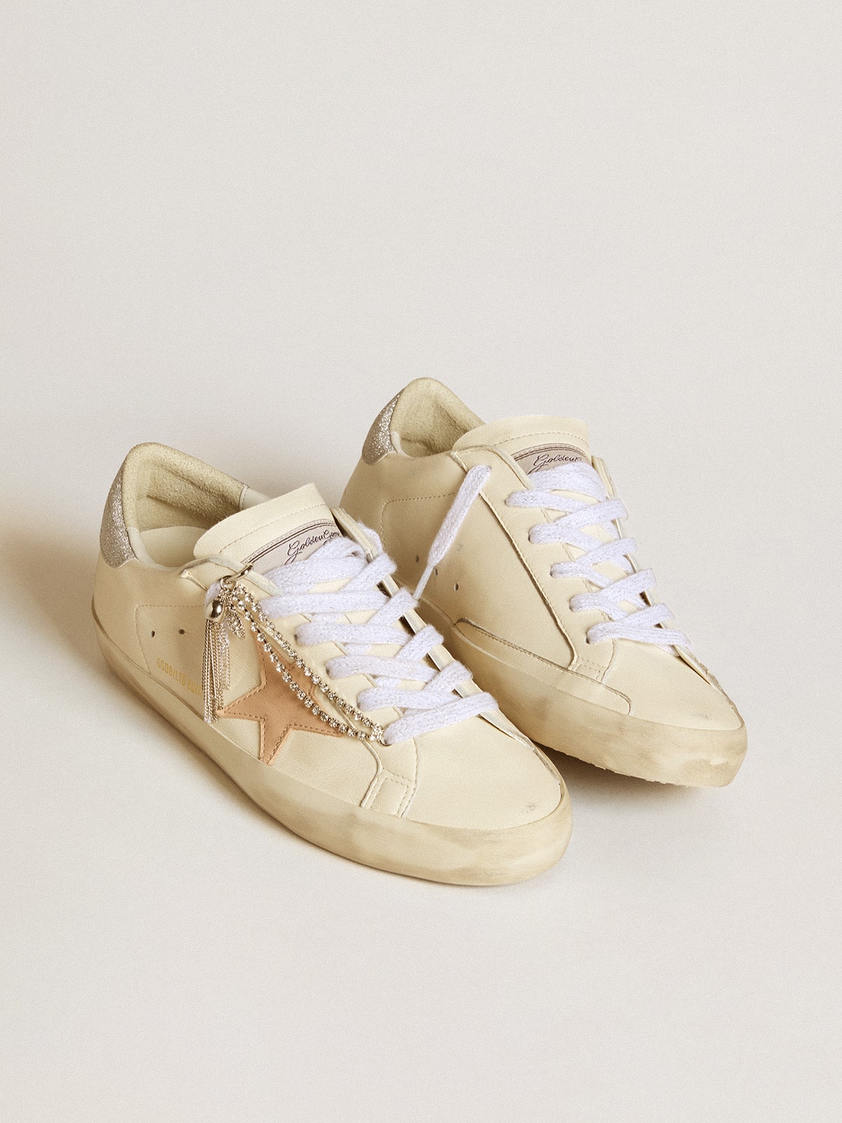 Golden goose sparkle white and gold star online