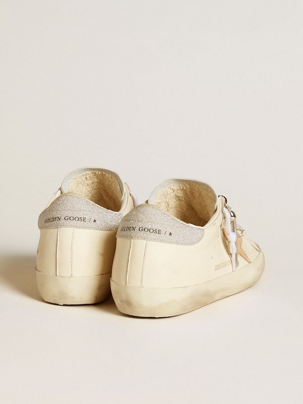 Golden Goose - Women's Super-Star LTD in nappa leather with nude leather star and glitter heel tab in 