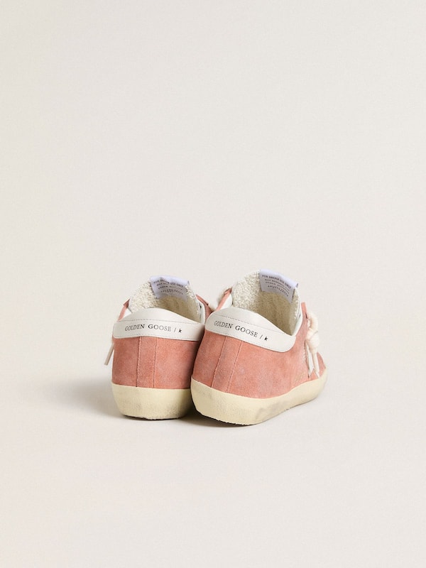 Golden Goose - Women’s Super-Star in coral suede with white leather star and heel tab  in 