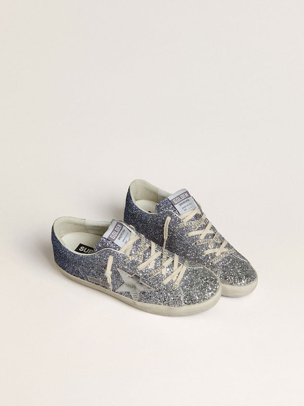 Golden Goose - Super-Star LTD in multicolor glitter with silver metallic leather star in 