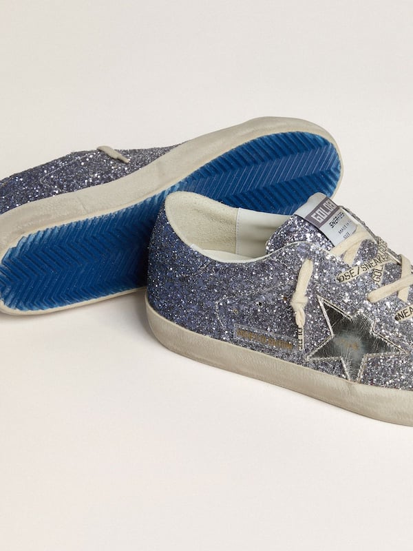 Golden Goose - Super-Star LTD in multicolor glitter with silver metallic leather star in 