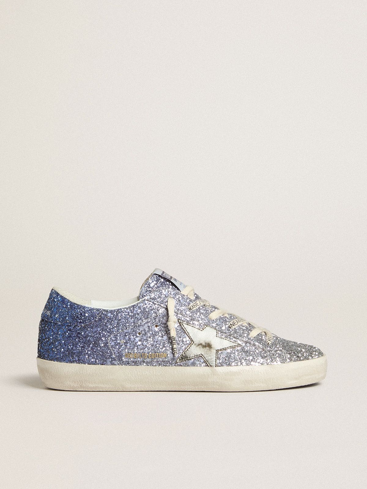 Golden Goose - Super-Star LTD in multicolor glitter with silver metallic leather star in 