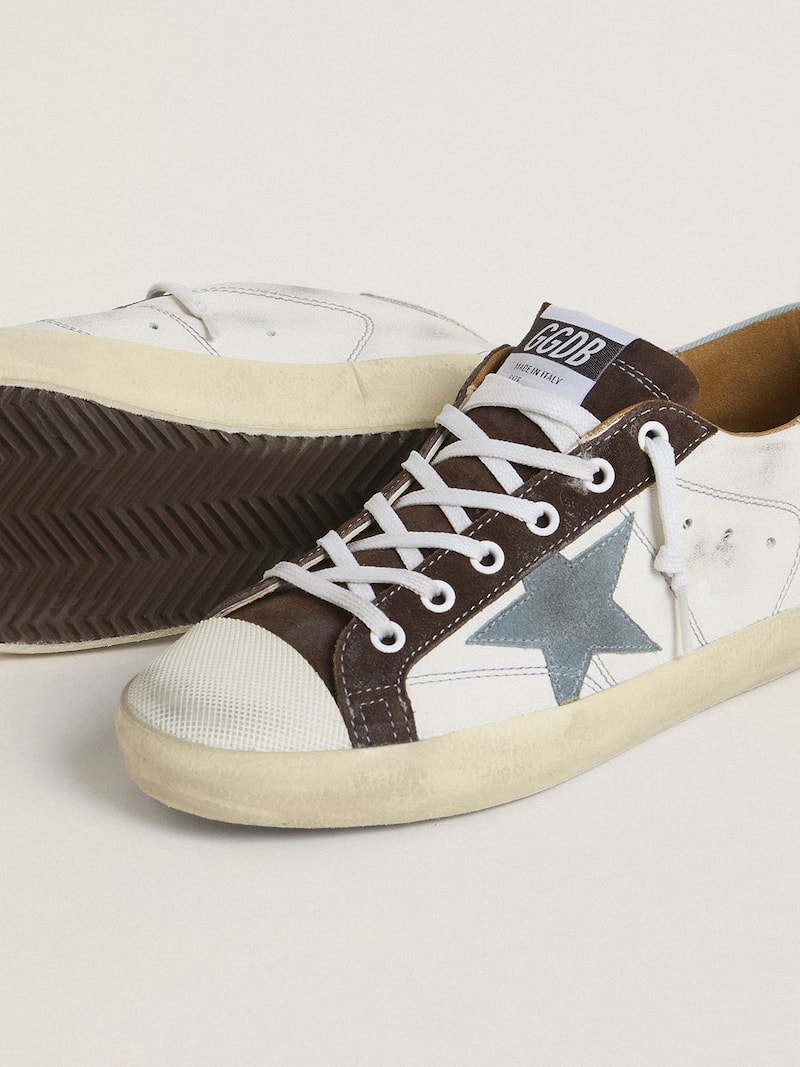 Golden Goose - Super-Star LTD Damen mit azurblauem Raulederstern und azurblauem Canvas an der Ferse in 