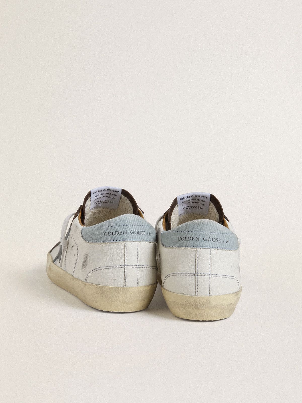 Golden Goose - Super-Star LTD Damen mit azurblauem Raulederstern und azurblauem Canvas an der Ferse in 