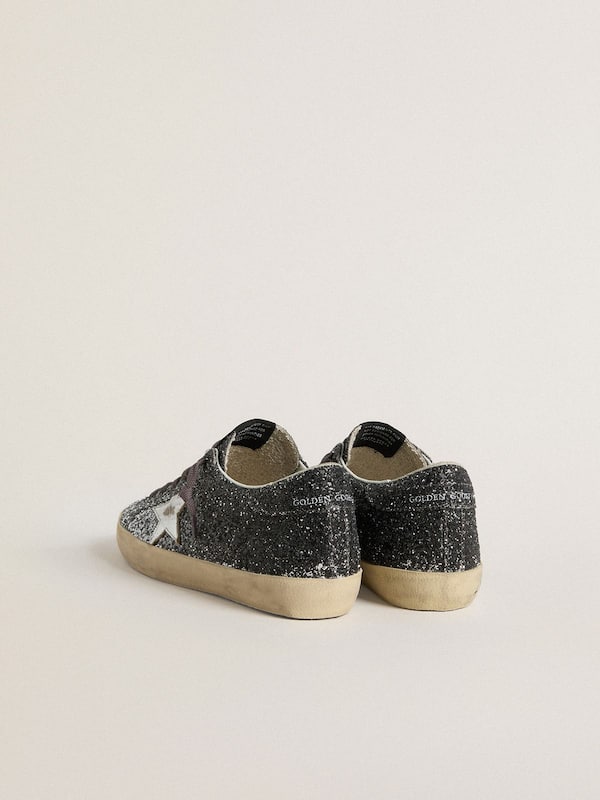Golden Goose - Women's Super Star with glitter upper and silver metallic leather star in 
