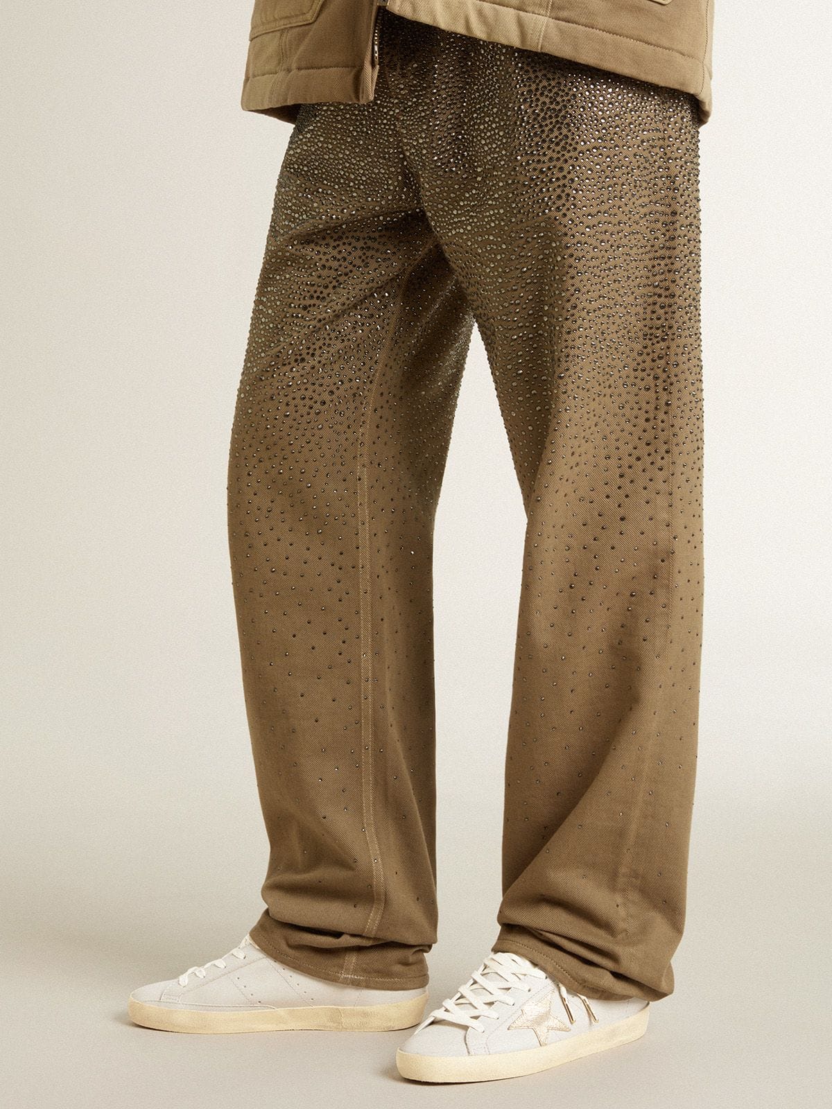 Golden Goose - Super-Star with crackle leather star and metallic foiled leather heel tab  in 