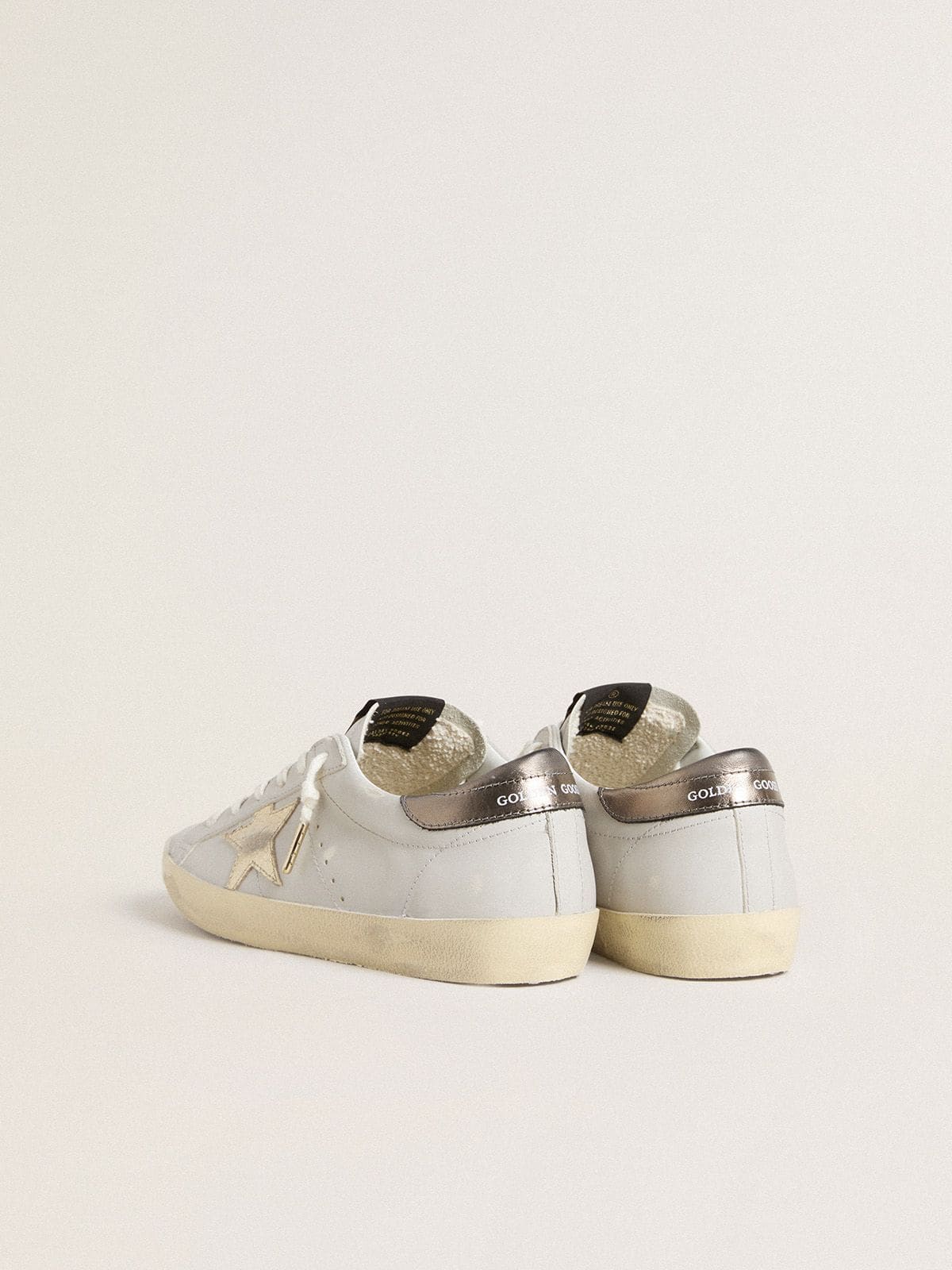 Golden Goose - Super-Star with crackle leather star and metallic foiled leather heel tab  in 
