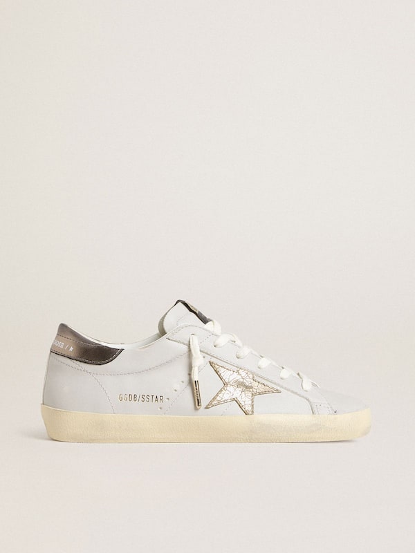 Golden Goose - Super-Star with crackle leather star and metallic foiled leather heel tab  in 