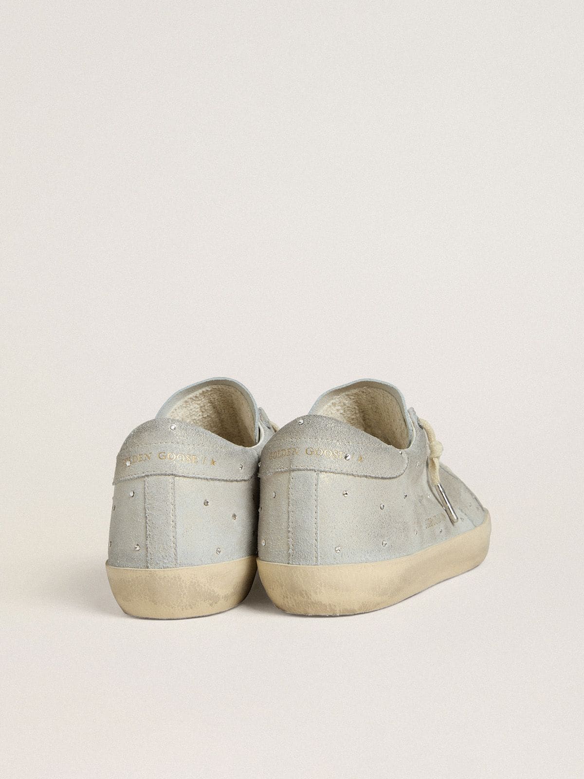 Golden Goose - 限定版 Super-Star レディース スエード（プラチナ）＆スワロフスキークリスタル スエードスター（プラチナ） in 