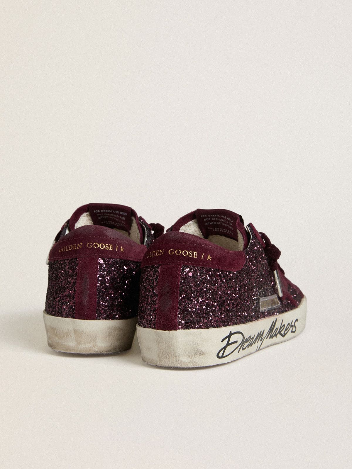 Golden Goose - Super-Star Feminino LTD de glitter cor cereja com estrela de suede cor cereja in 