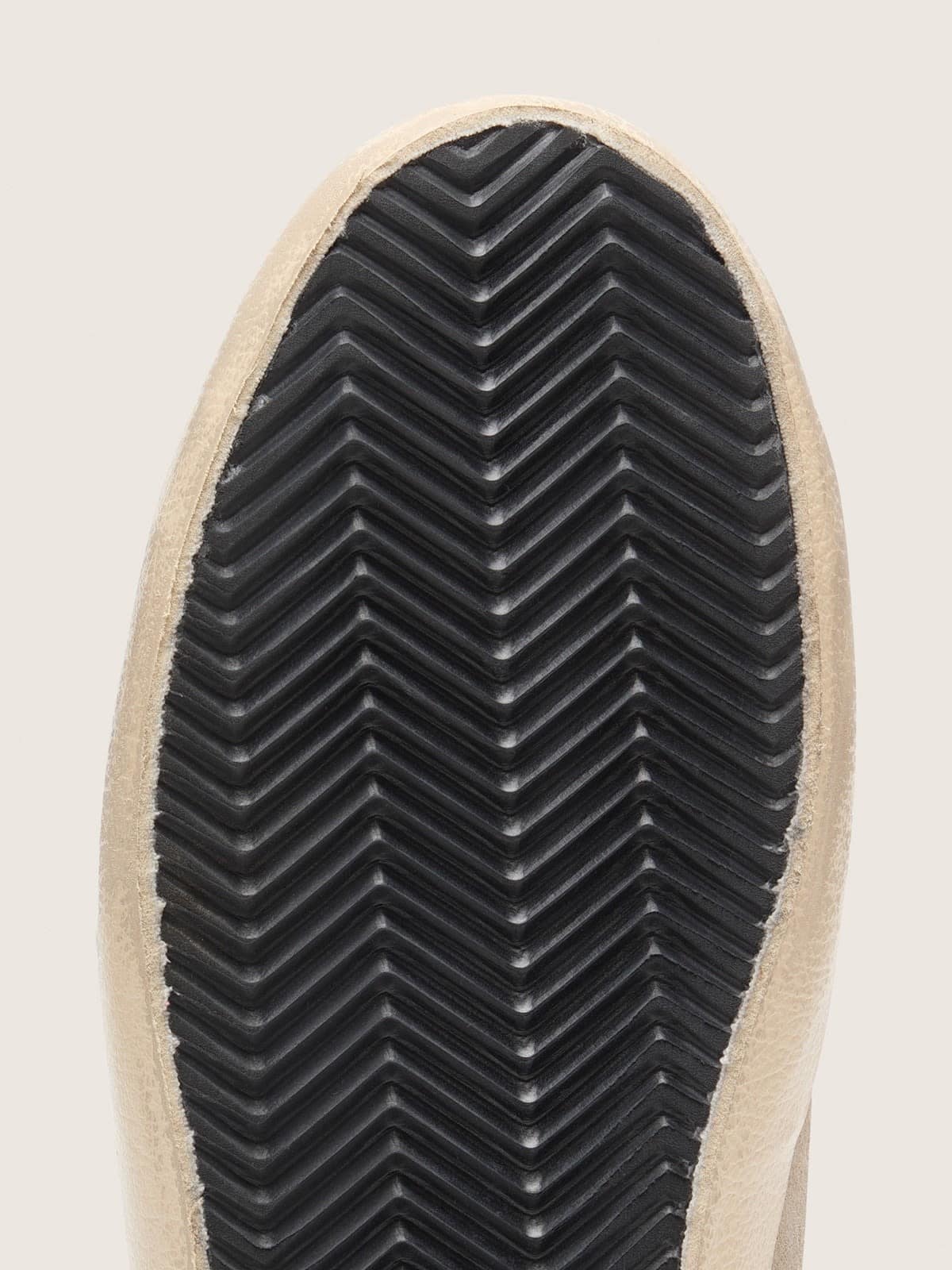 Golden Goose - Super-Star LTD donna in suede color perla con stella color mattone e ricamo in 