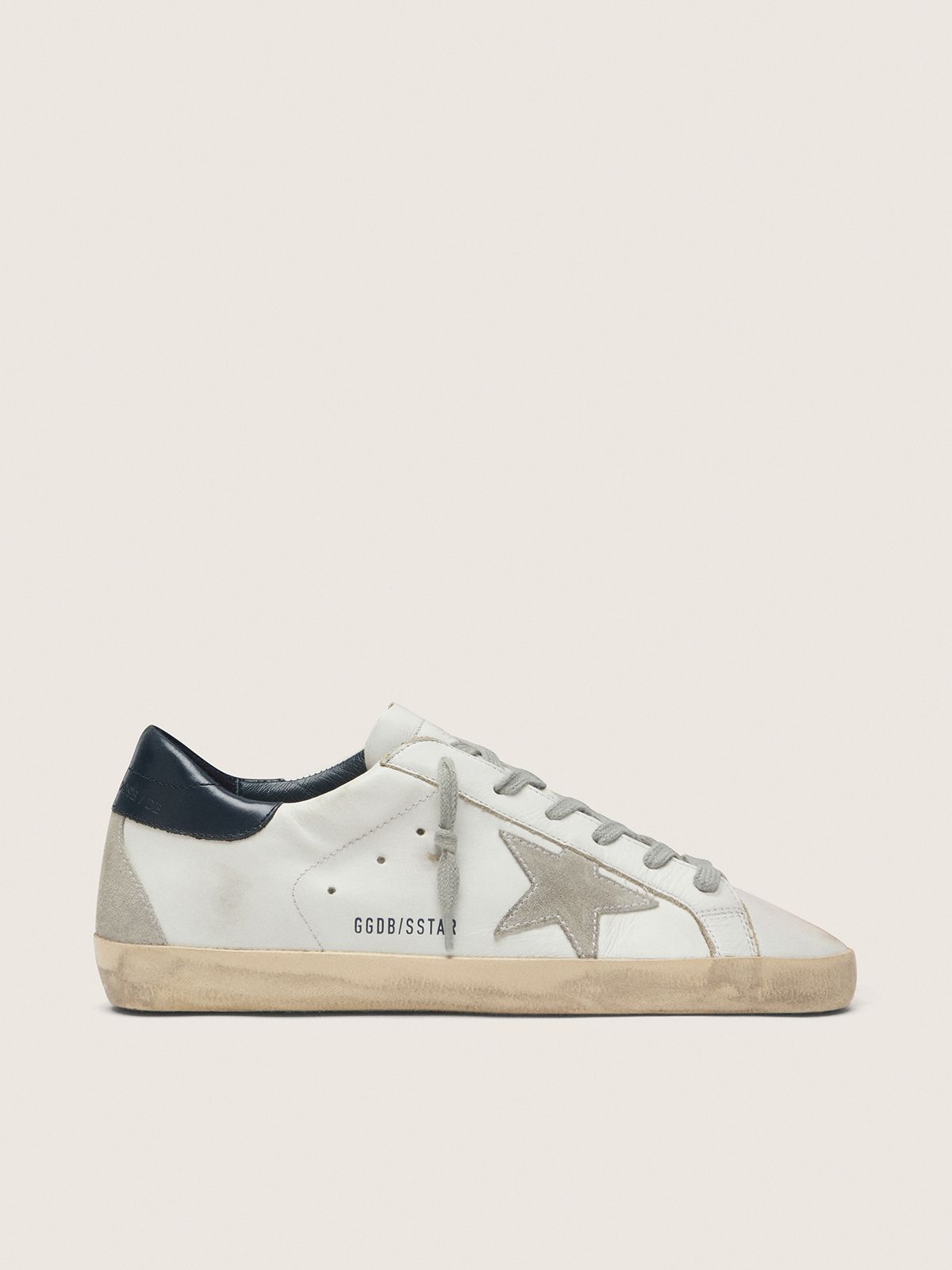 Women's Super-Star with suede star and blue heel tab