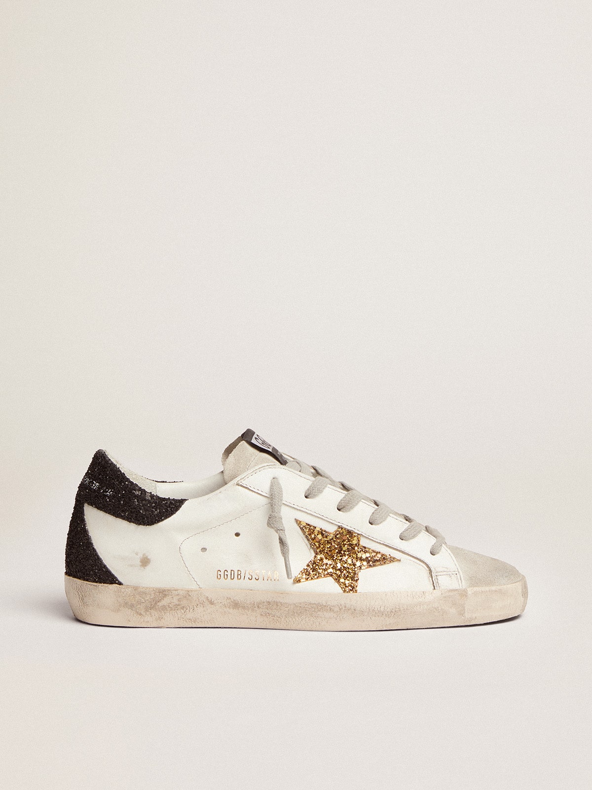 Sky-Star in white nappa leather with gold metallic leather star