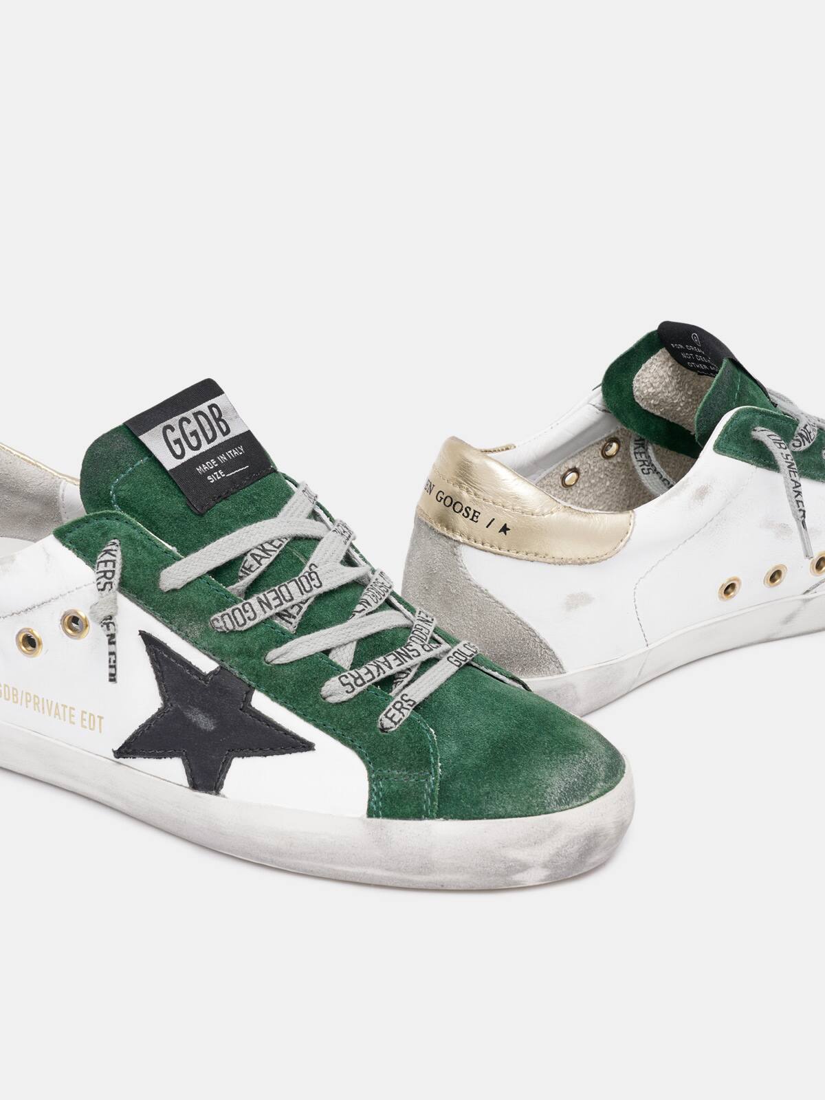 White and green Super-Star sneakers