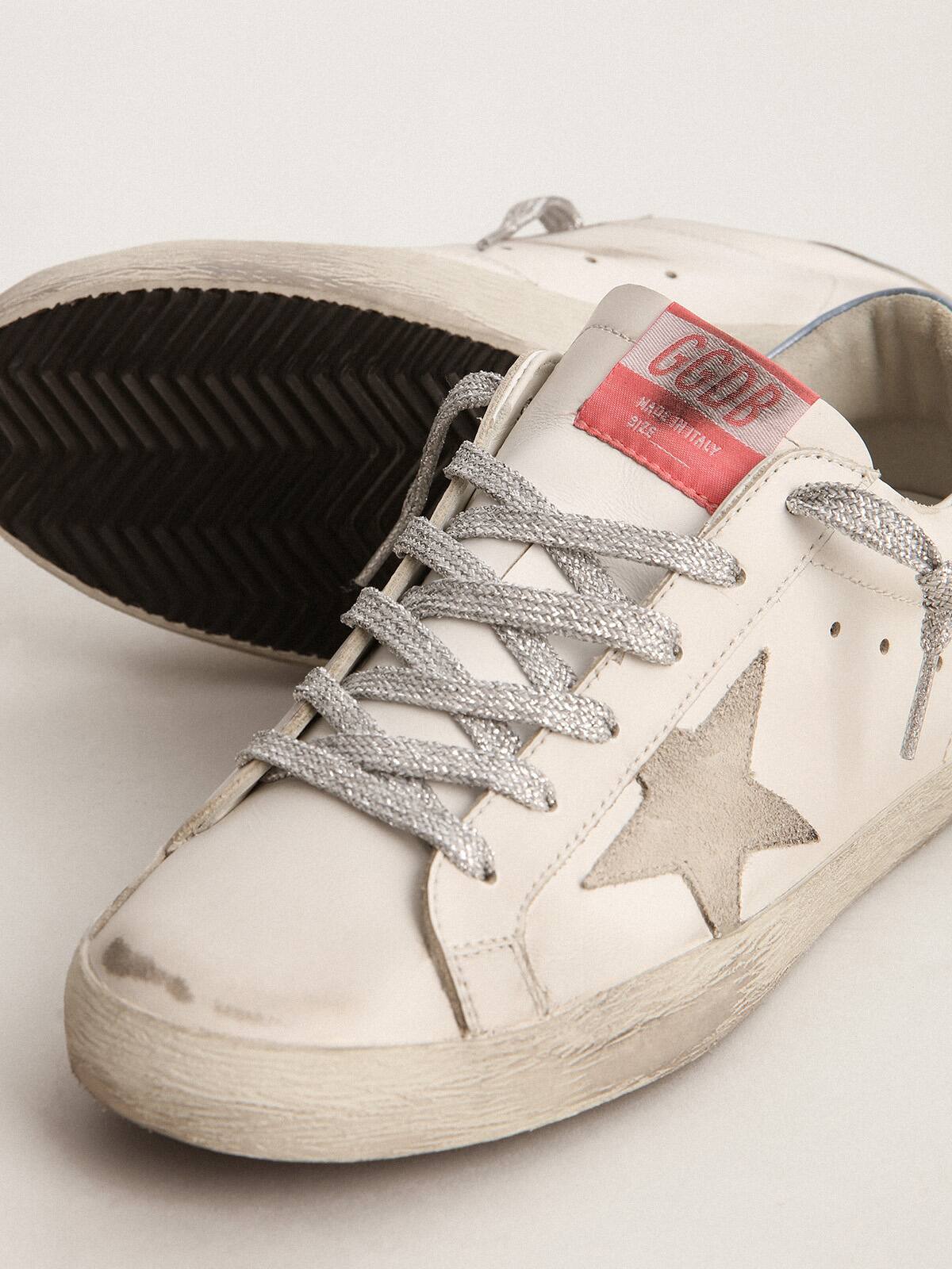 Super-Star sneakers with light blue heel tab and ice-gray star 