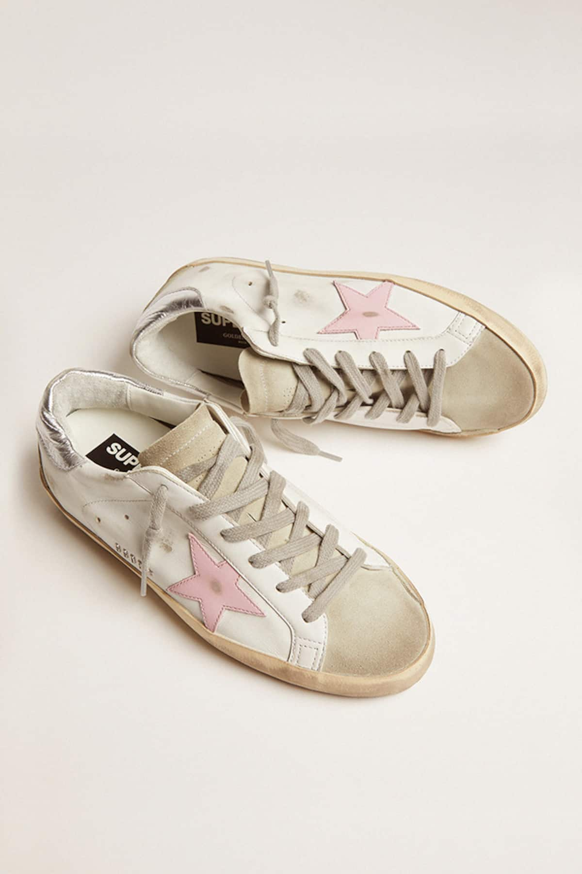 Golden Goose - SUPER-STAR LEATHER UPPER AND STAR SUEDE TOE AND SPUR in 