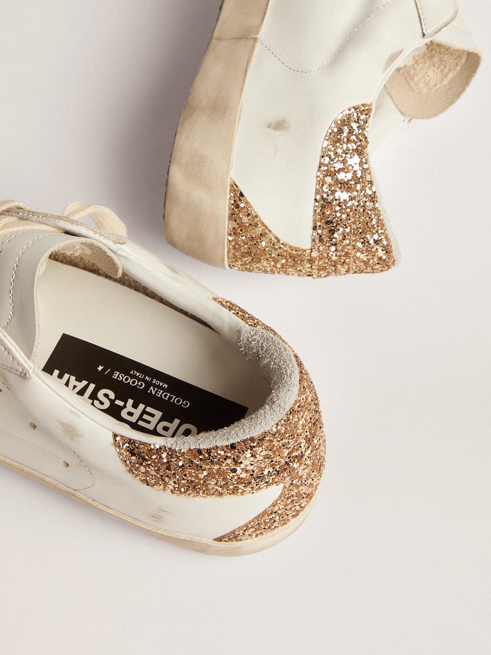 Golden Goose - Women's Super-Star with silver leather star and snake print in 