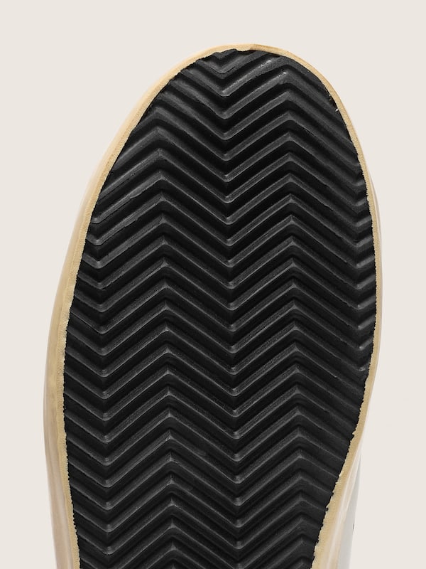 Golden Goose - Super-Star with burgundy glitter star and silver heel tab in 