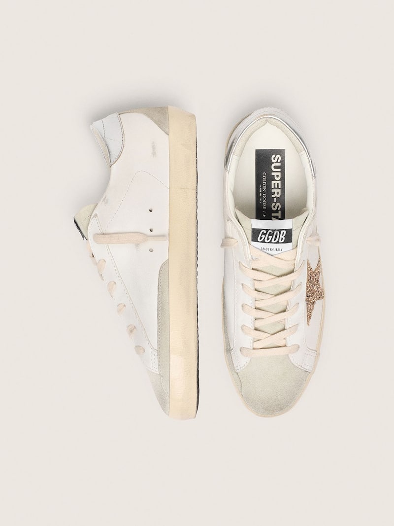 Golden Goose - Super-Star con estrella con purpurina dorada y aplicaciones de ante hielo in 