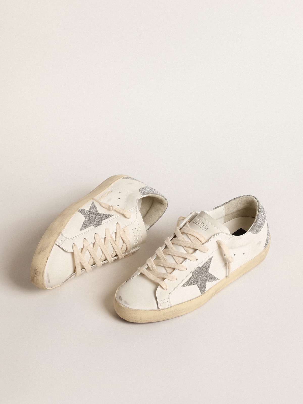 GOLDEN GOOSE ホルスタ ロトッフ スニカ GMF00243F006195 11853 Women's Super-Star with silver Swarovski crystal star and