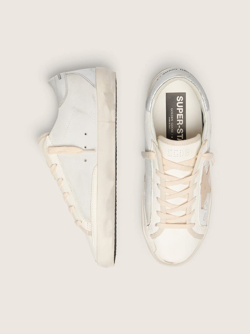 Golden Goose - Women's Super-Star  with Swarovski crystals and smoke gray leather star in 