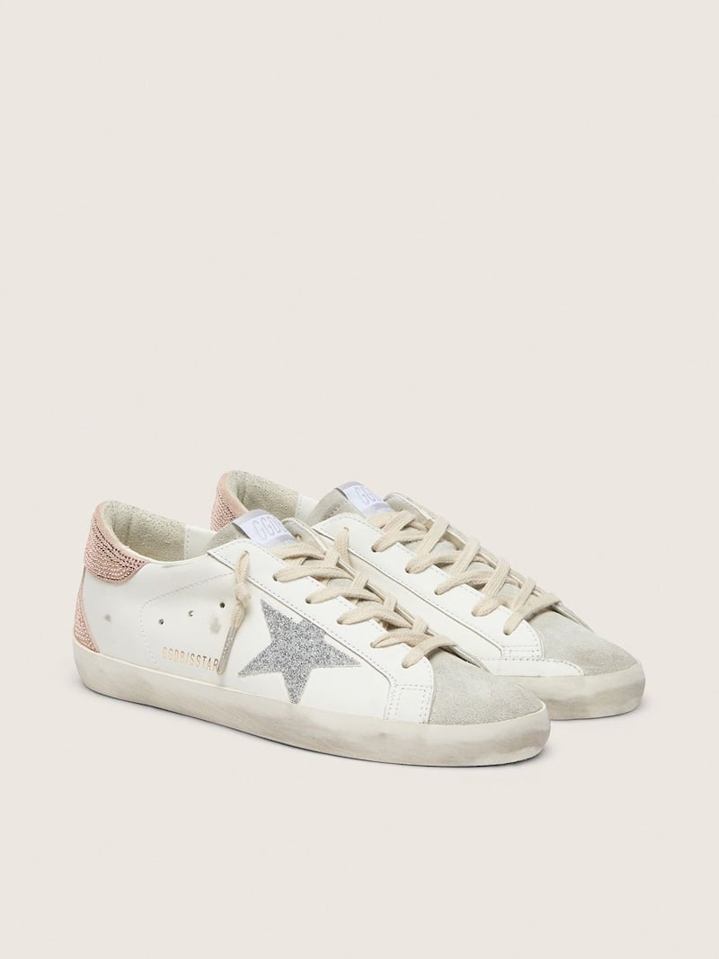 Golden Goose - Super-Star Damen aus Leder mit Swarovski-Kristallen an Stern und Ferse in 