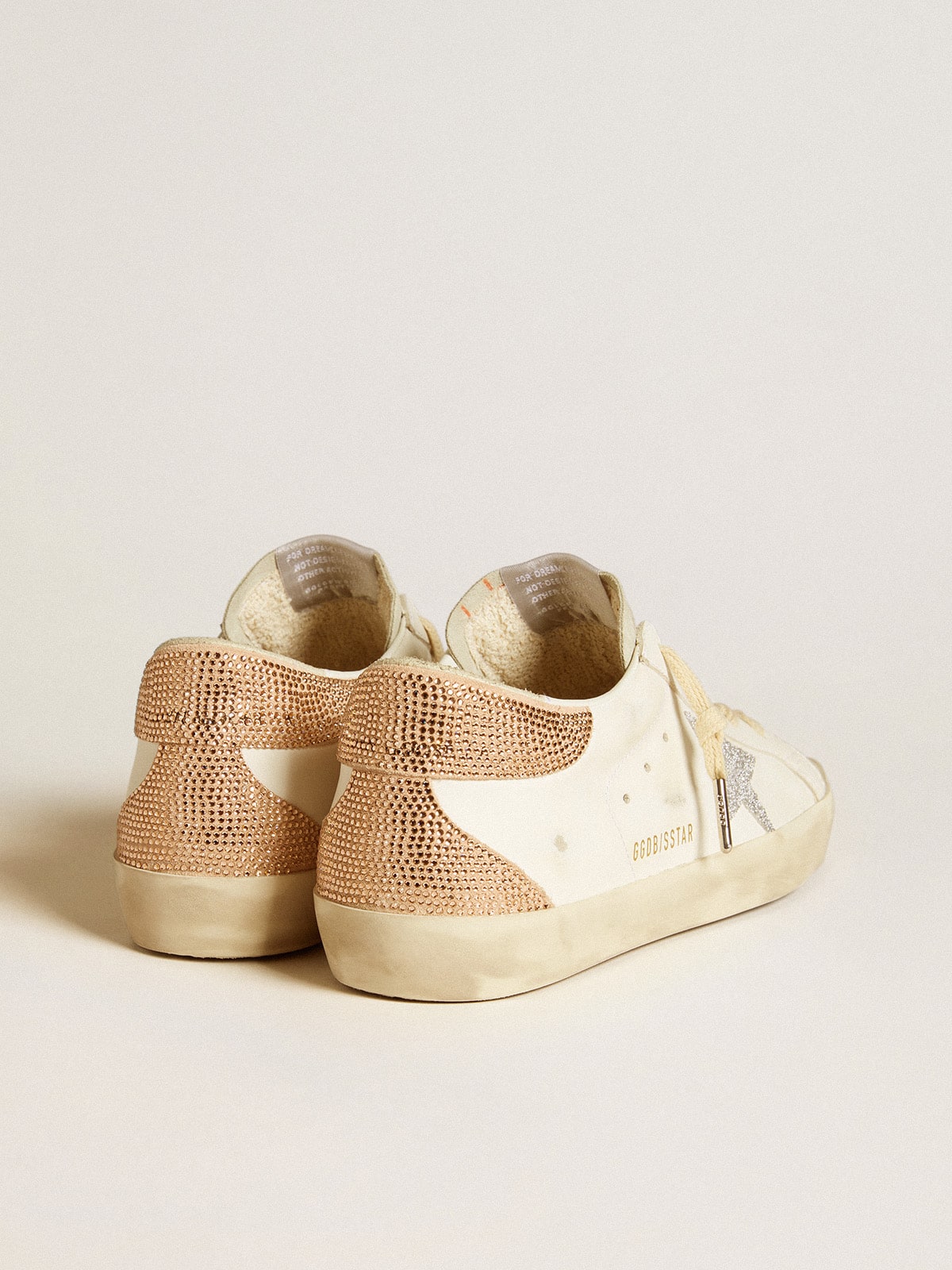 Golden Goose - Super-Star aus Leder mit Swarovski-Kristallen an Stern und Ferse in 