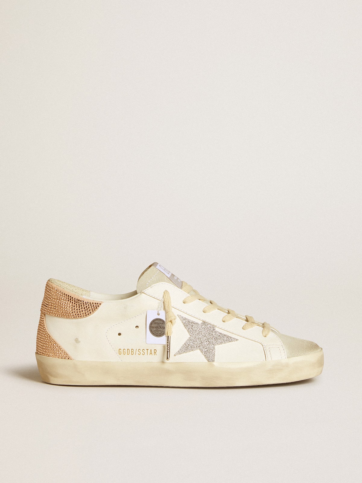 Golden Goose - Super-Star aus Leder mit Swarovski-Kristallen an Stern und Ferse in 