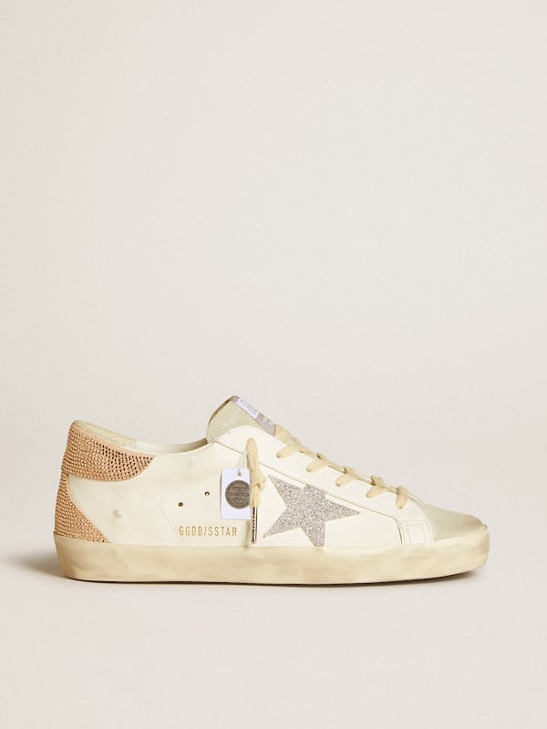 Golden Goose - Women’s Super-Star in leather with Swarovski crystal star and heel tab in 