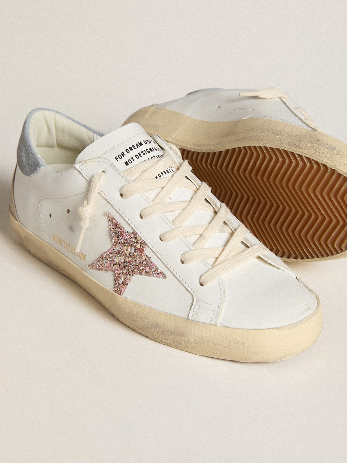 Golden Goose - Super-Star LTD with multicolor glitter star and suede heel tab in 