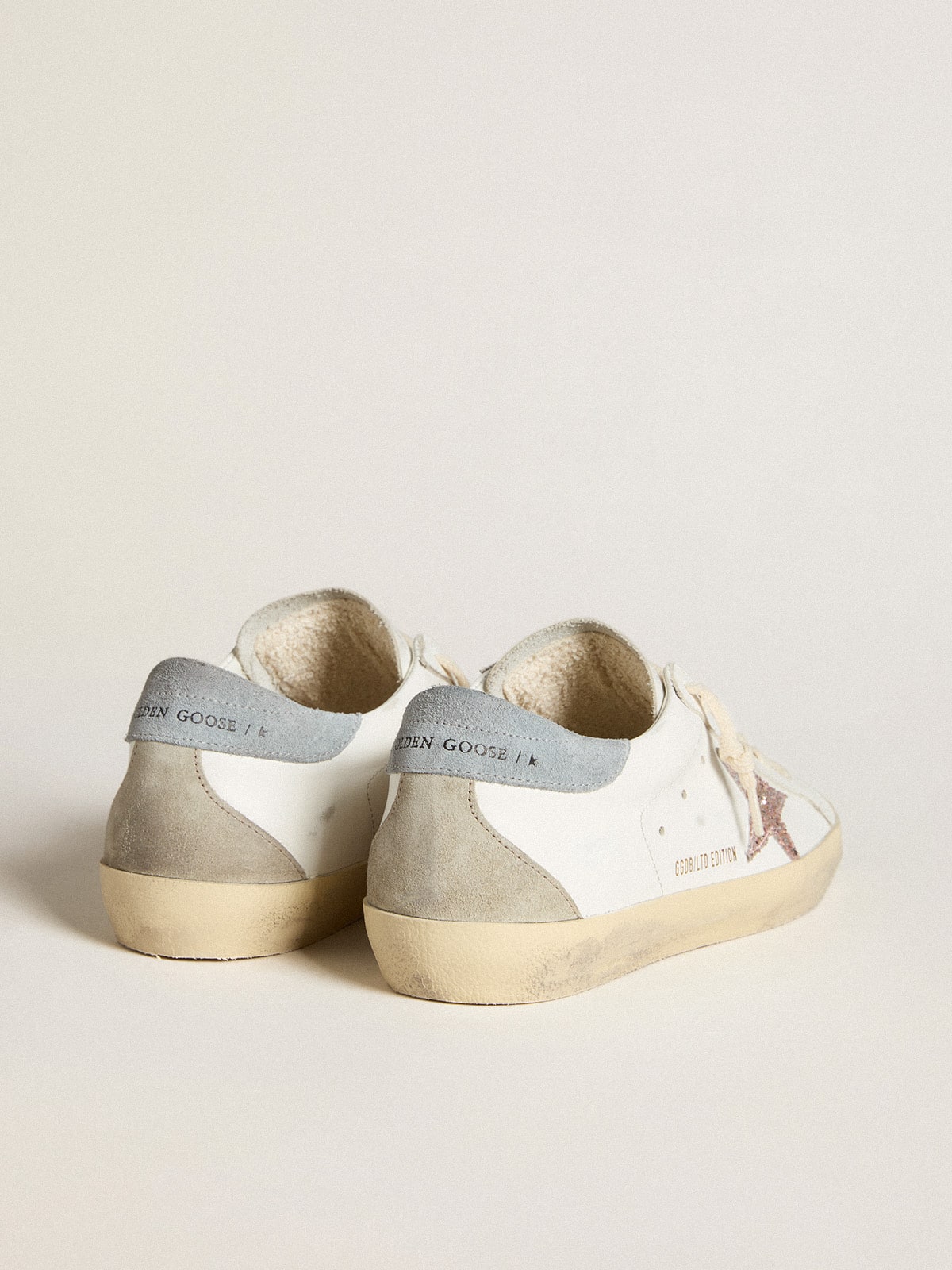 Golden Goose - Women's Super-Star LTD with multicolor glitter star and suede heel tab in 