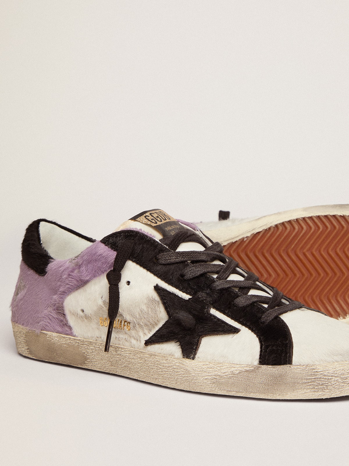 Golden Goose - Women's Super-Star in white and lilac pony skin in 