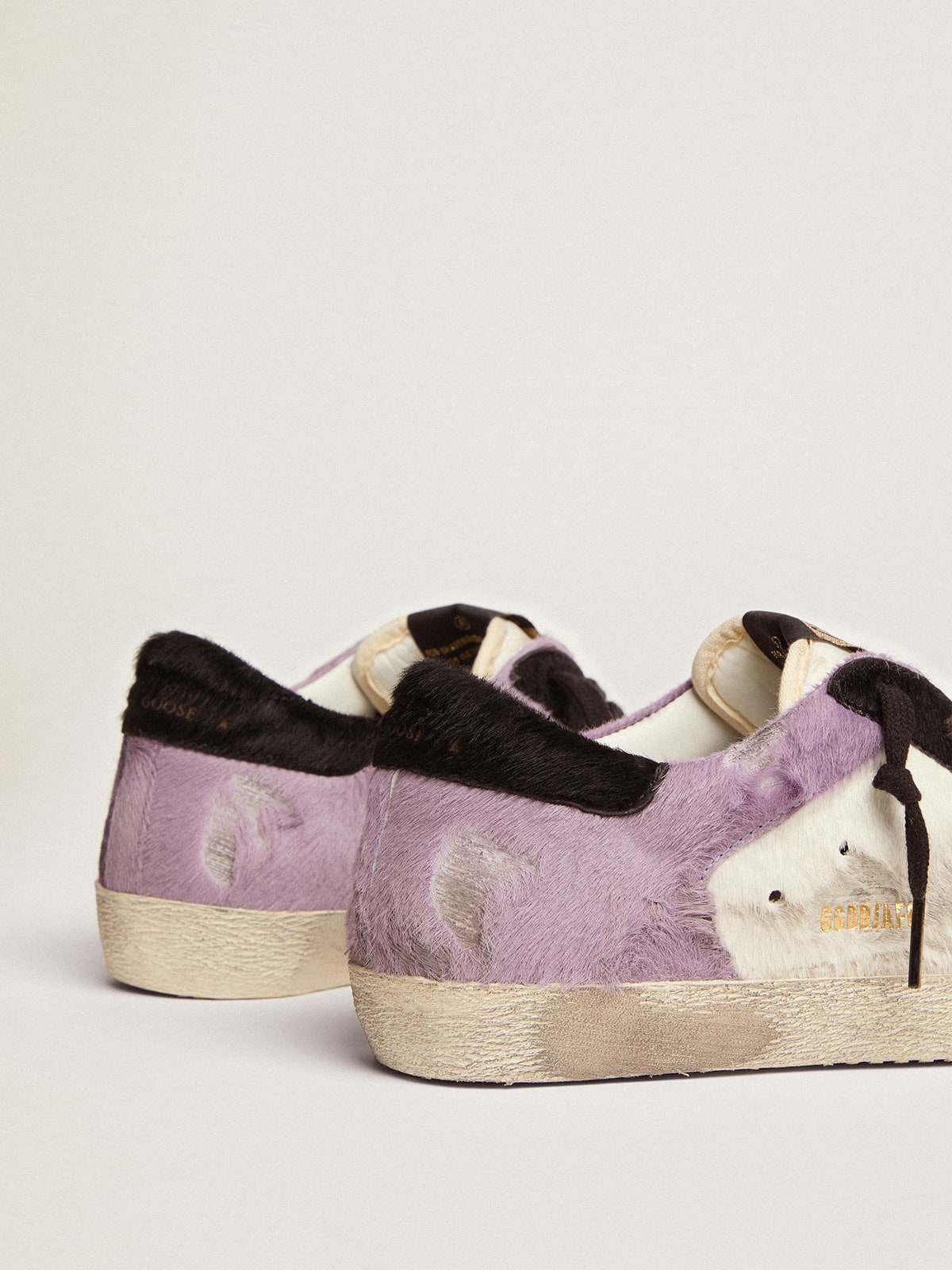 Golden Goose - Women's Super-Star in white and lilac pony skin in 