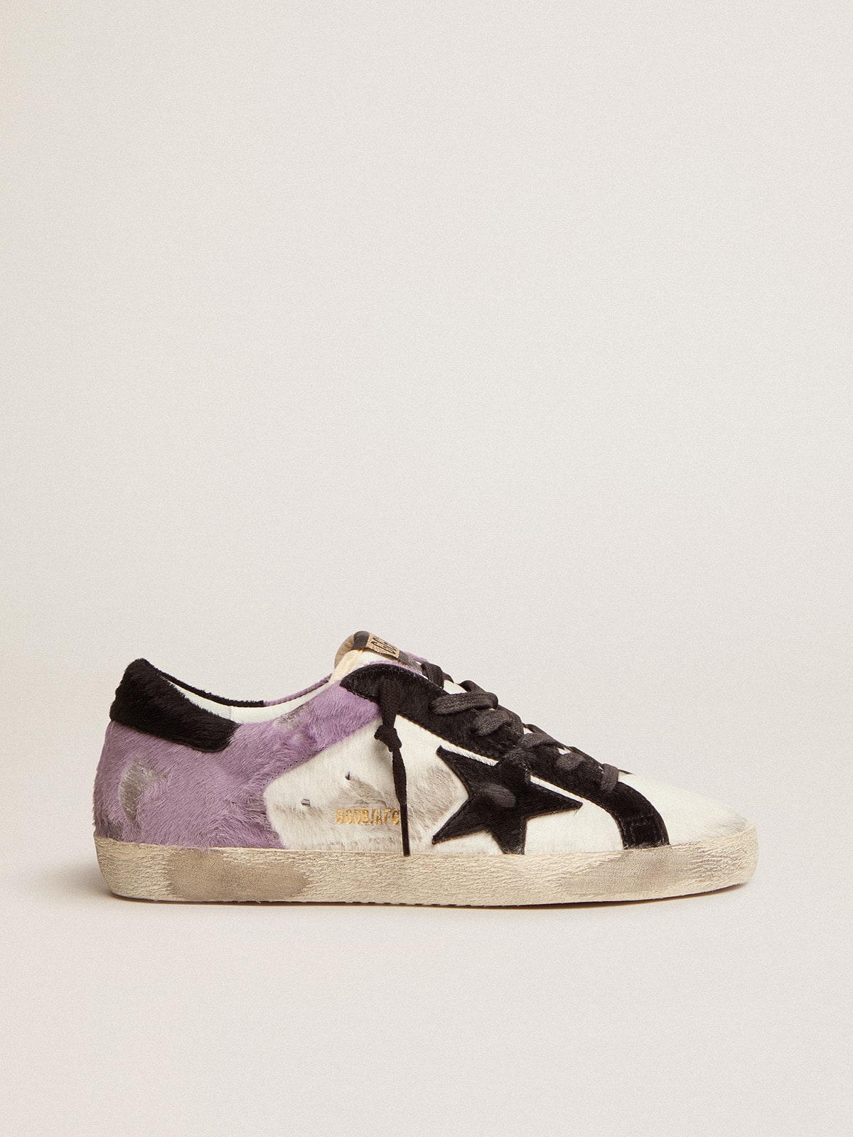 Golden Goose - Women's Super-Star in white and lilac pony skin in 