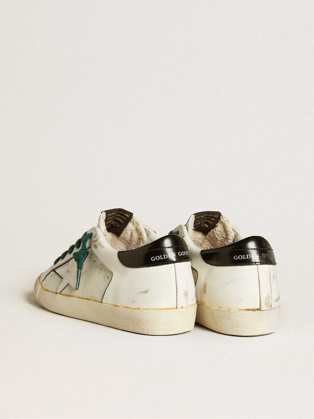 Golden Goose - Women’s Super-Star LAB in white leather with white star and black heel tab in 