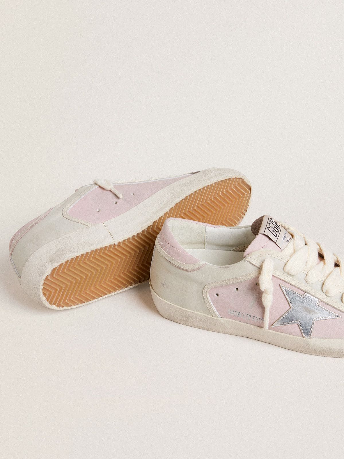 Golden Goose - Super-Star LTD in pink leather with silver foiled leather star and pink leather heel tab in 