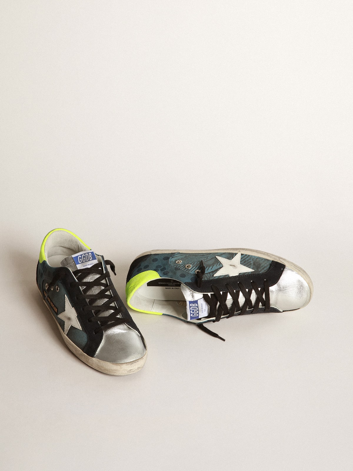 Golden Goose - LAB Super-Star mujer de lona azul con estampado y lunares in 