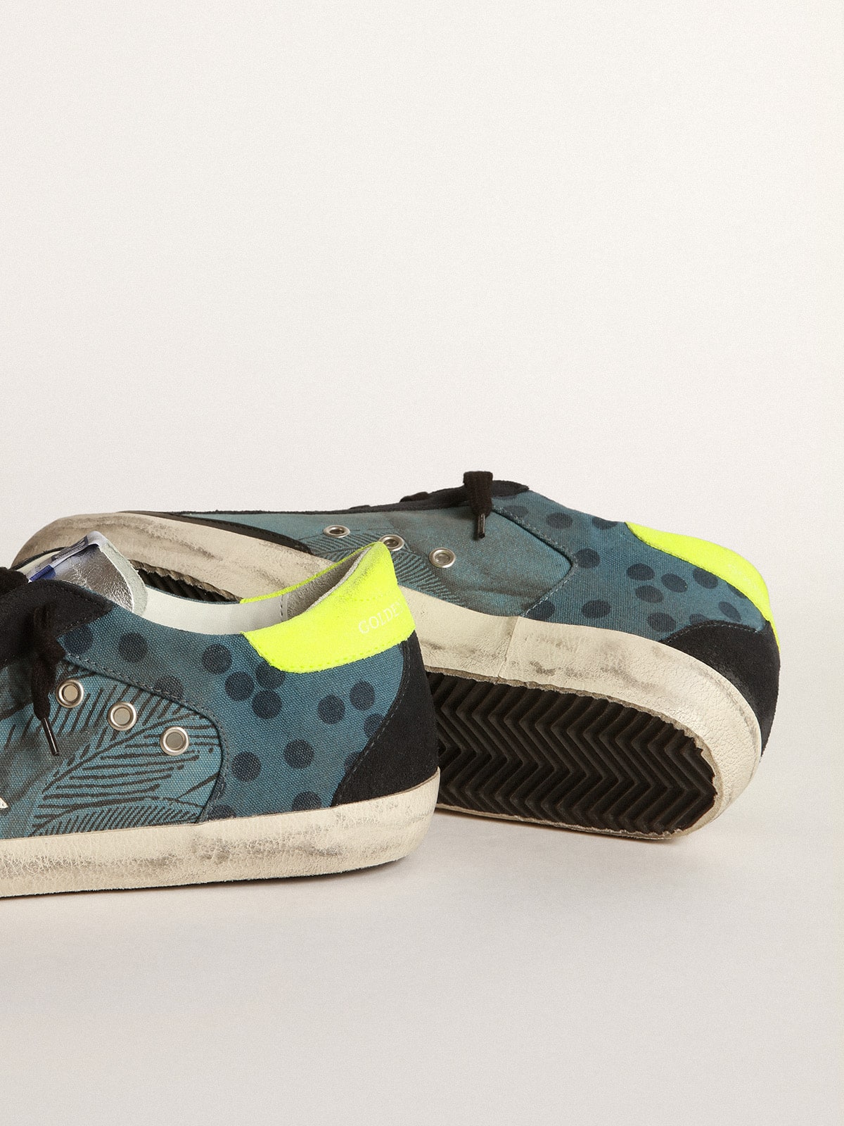 Golden Goose - LAB Super-Star mujer de lona azul con estampado y lunares in 