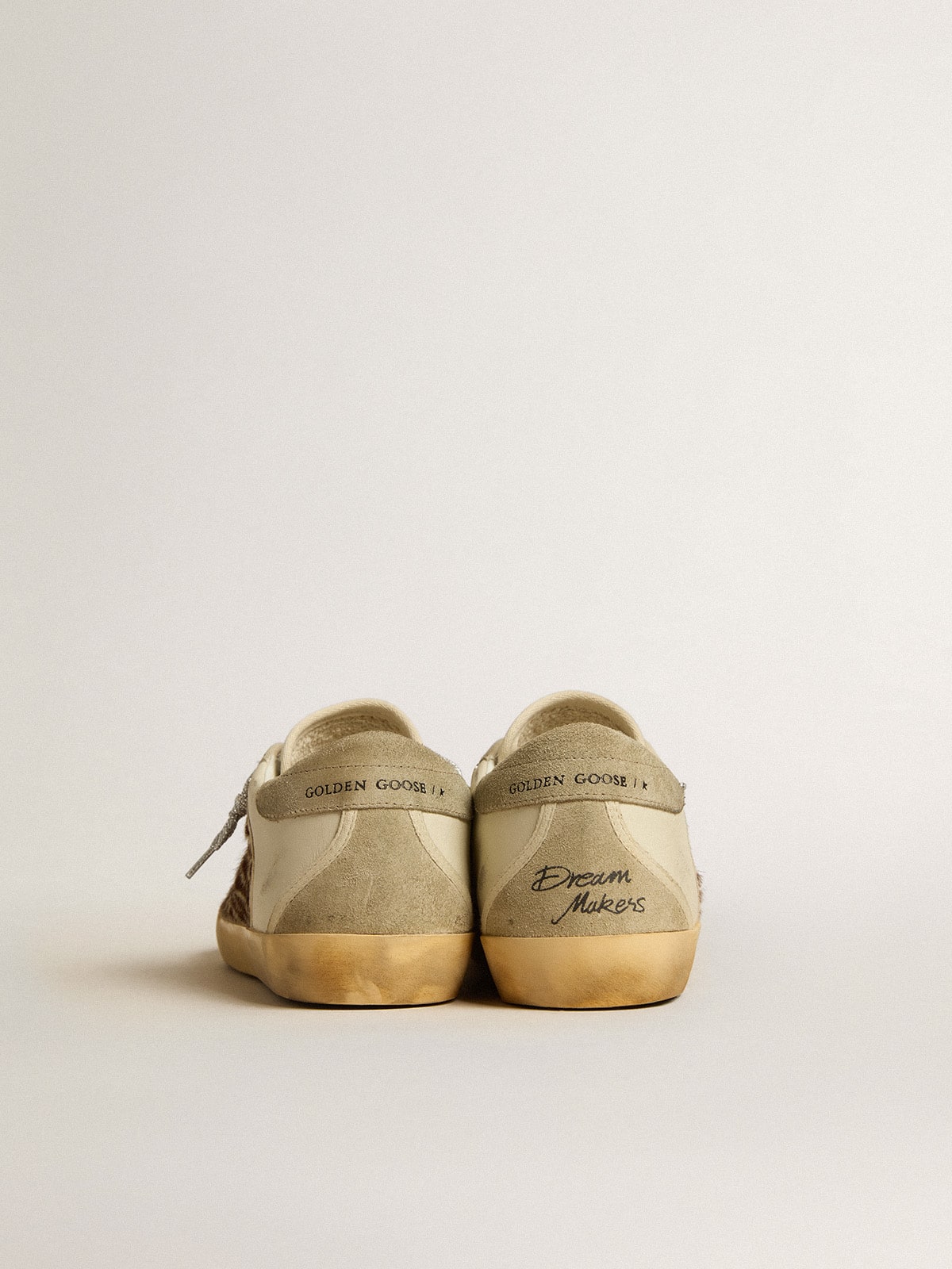 Golden Goose - Women's Super-Star LTD in leather and pony skin with dove-gray suede star and heel tab in 